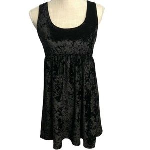 FOREVER 21 Women's Size MEDIUM Crushed Velvet Mini Party Dress Black Fit Flare